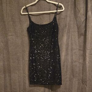 Privy Black Sequin Mini Dress